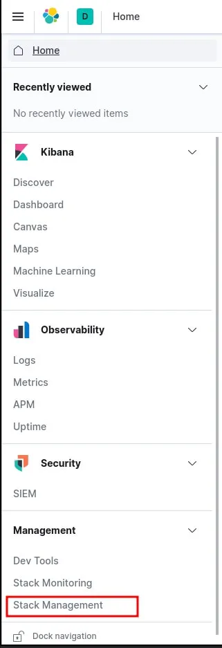 stack management kibana