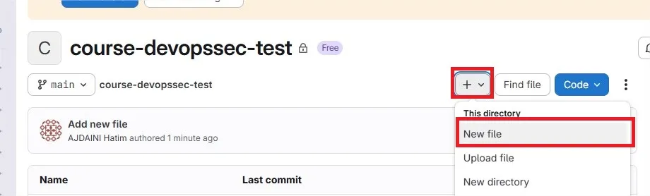 Bouton d'ajout de fichier sur l'interface web