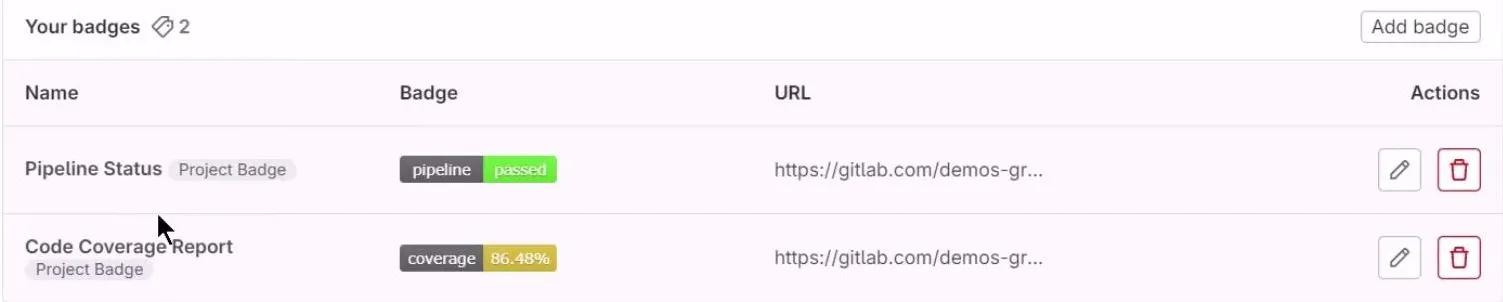 Badge Code Coverage Gitlab