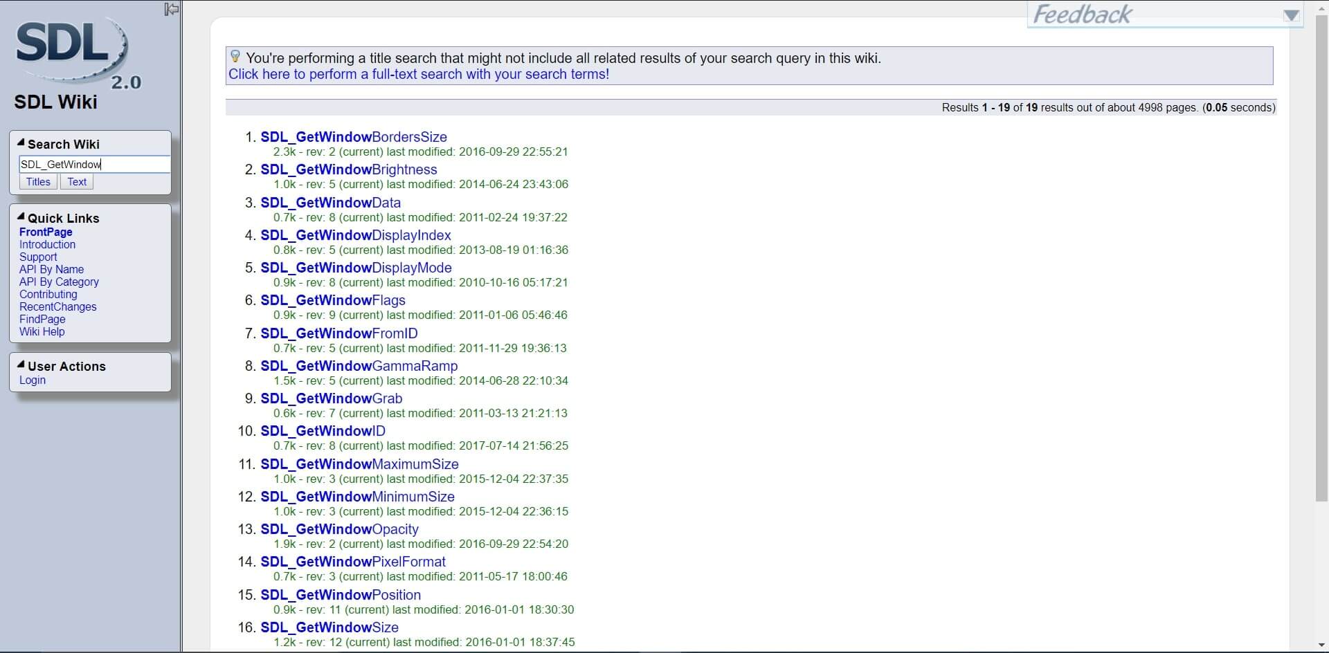 Page web de la documentation officielle de la SDL 2 concernant
les Getters et Setters